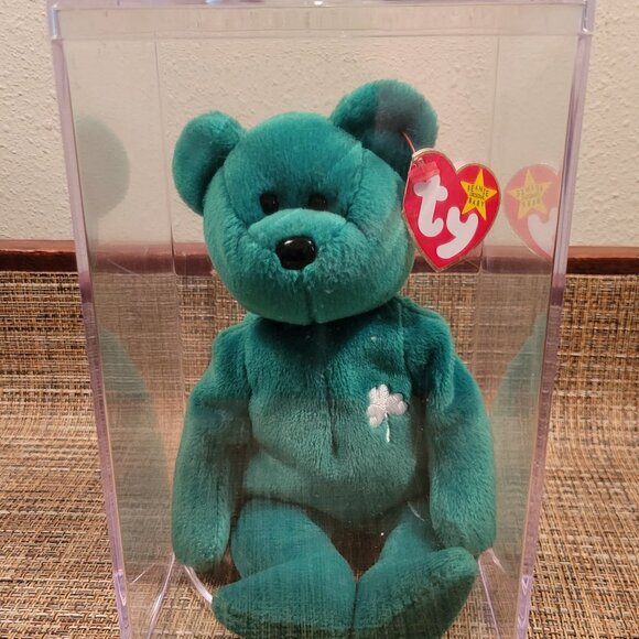 Ty Beanie Baby Erin The Bear 1997 Retired Plush Toy with Case - Picture 1 of 10